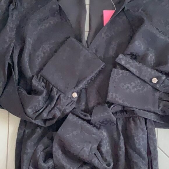 KATE SPADE NWT TIE FRONT JUMPSUIT BLACK SIZE 6 - Picture 11 of 13